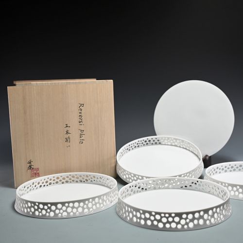 Kato Yoshiyasu 5 pc. Large Porcelain Plate Set
