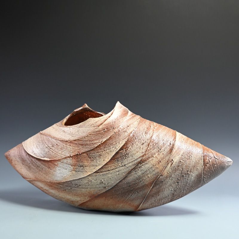 Museum Piece! Ishida Kazuya Bizen Vase, Conch