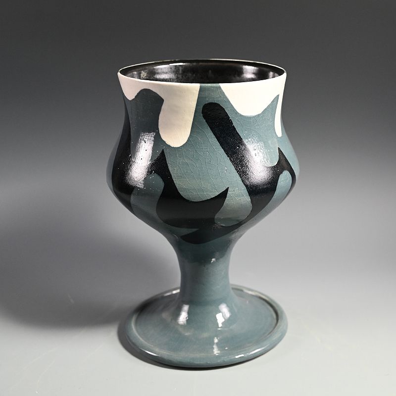 Psychedelic Picasso Gray Vase by Yanagihara Mutsuo