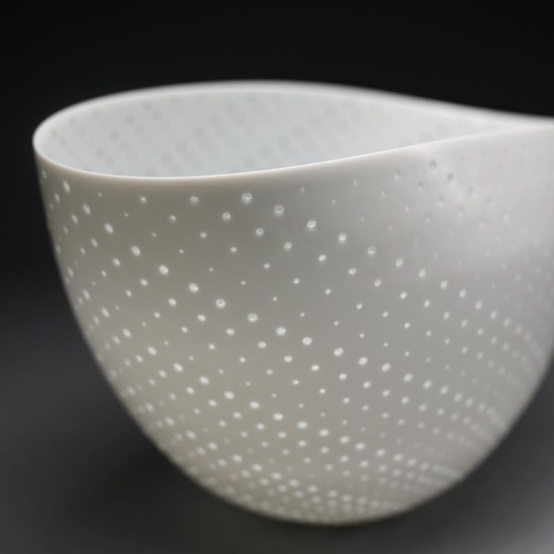 Contemporary Porcelain Star Niisato Akio Bowl of Light