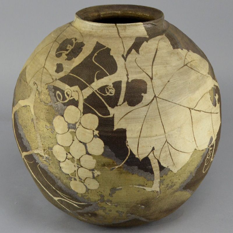 Striking Miyake Yoji Grape Decorated Vase