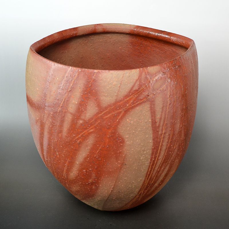 Massive Yamashita Joji Bizen Hidasuki Open Vase