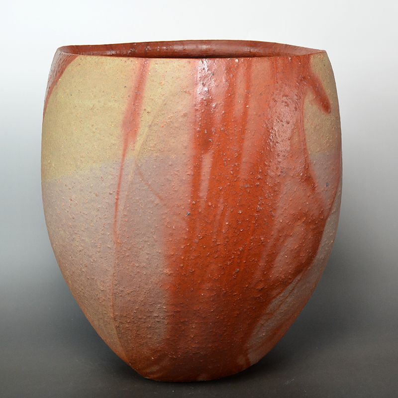 Massive Yamashita Joji Bizen Hidasuki Open Vase