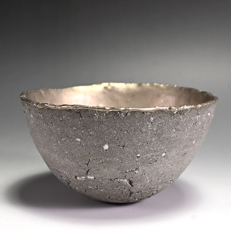 Contemporary White Gold Bowl by Ogawa Machiko