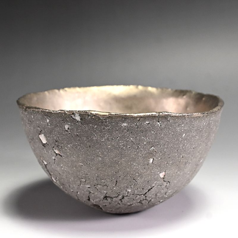 Contemporary White Gold Bowl by Ogawa Machiko