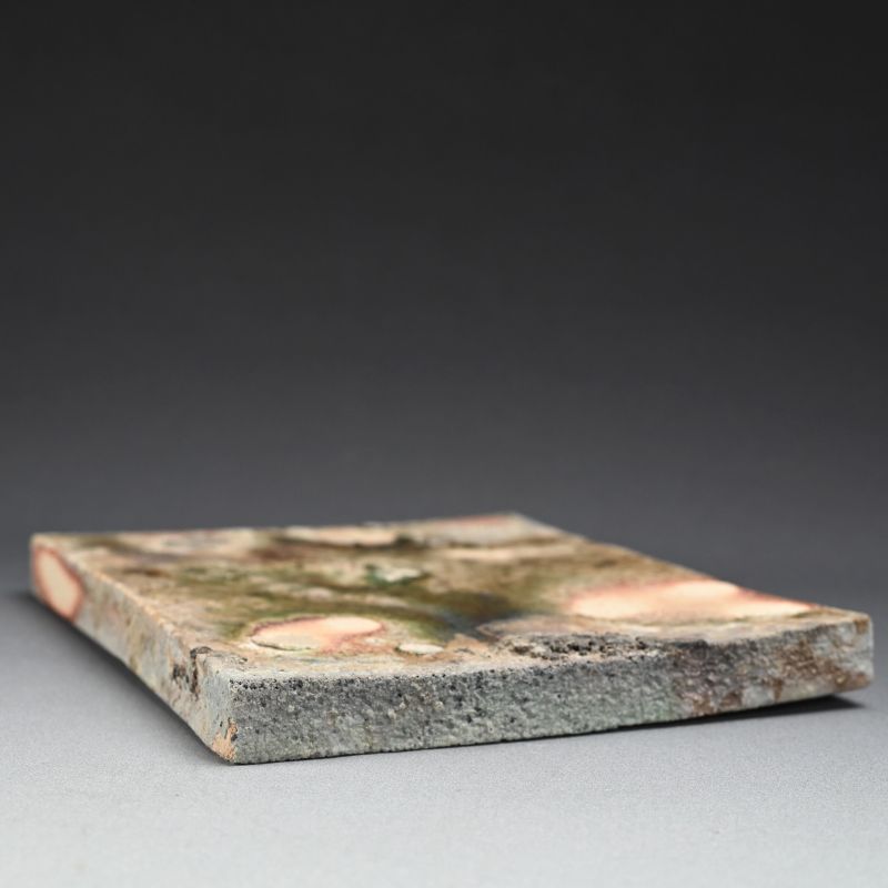 Dramatic Heavy Shigaraki Pottery Slab by Fujimoto Hide