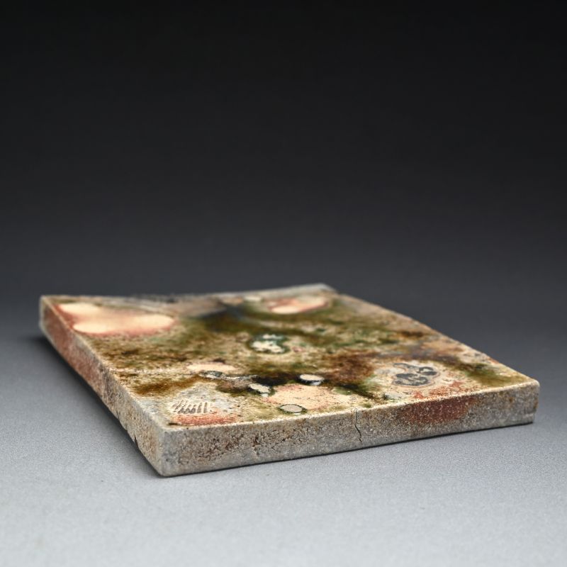 Dramatic Heavy Shigaraki Pottery Slab by Fujimoto Hide