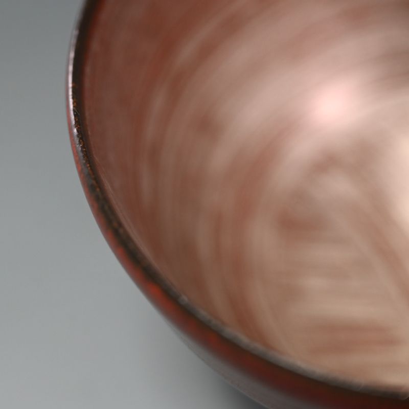 Red Chawan by Morino Taimei