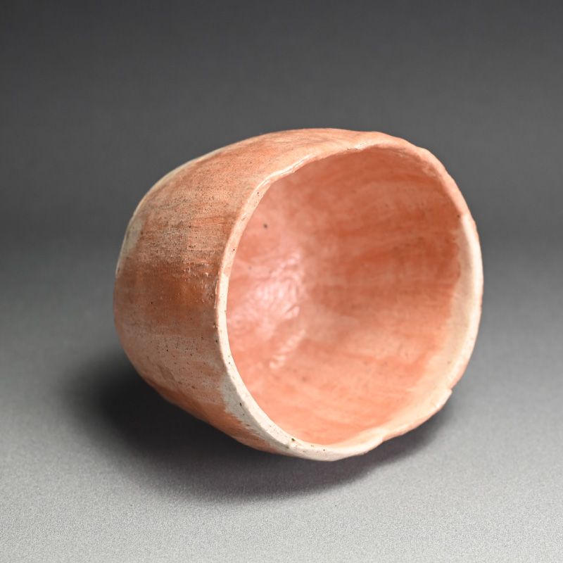 Red Raku Chawan Tea Bowl by Ohmae Satoru, Kaga Koetsu