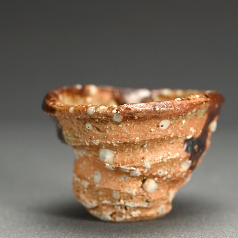 Flaring Ash-Glazed Guinomi by Murakoshi Takuma