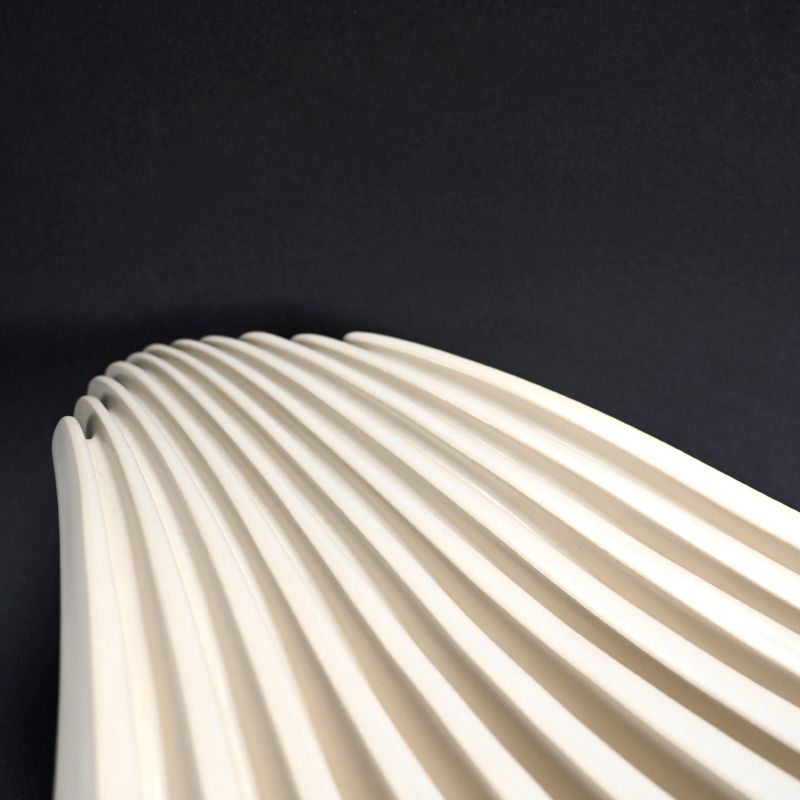 Contemporary Sugitani Keizo White Ceramic Sculpture Flow