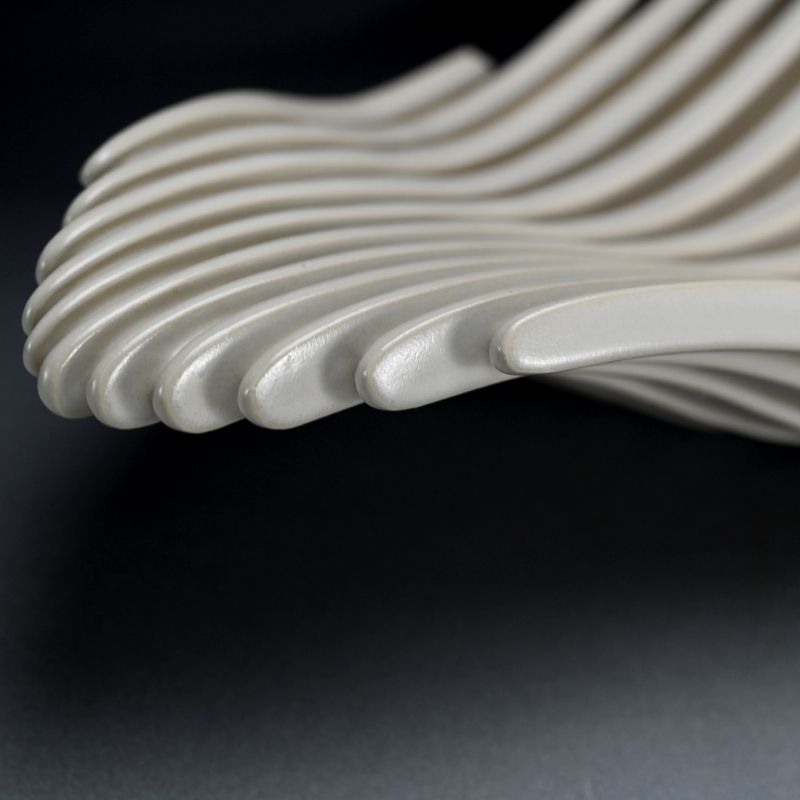 Contemporary Sugitani Keizo White Ceramic Sculpture Flow