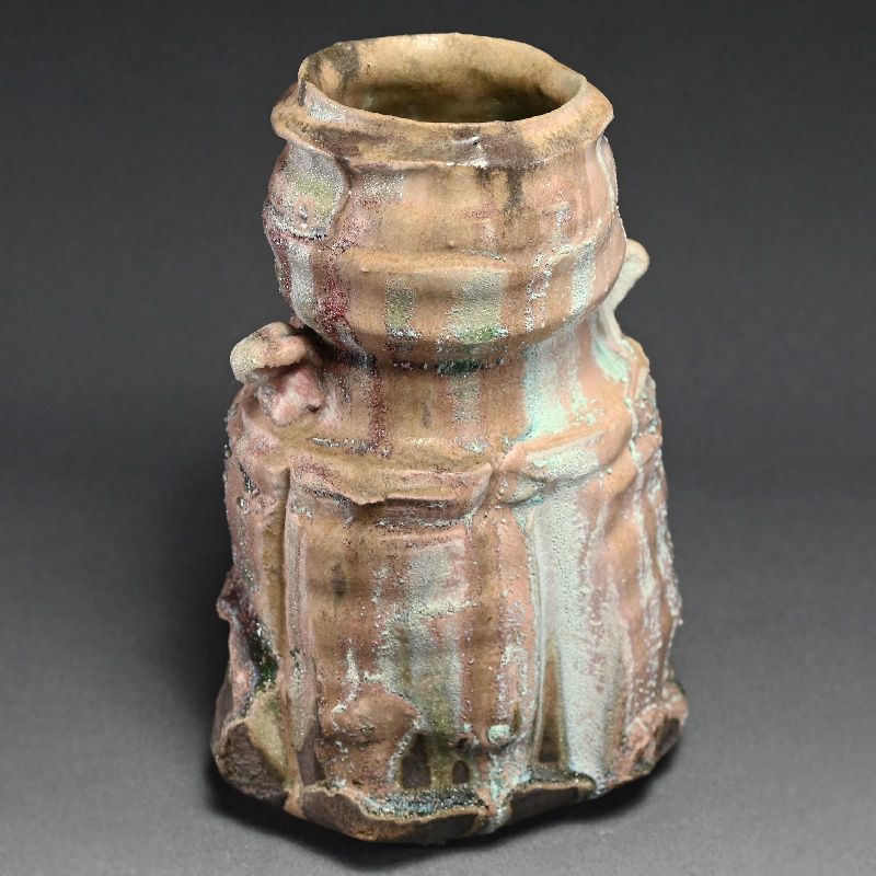 Contemporary Manyosai Vase by Shino Legend Hayashi Shotaro