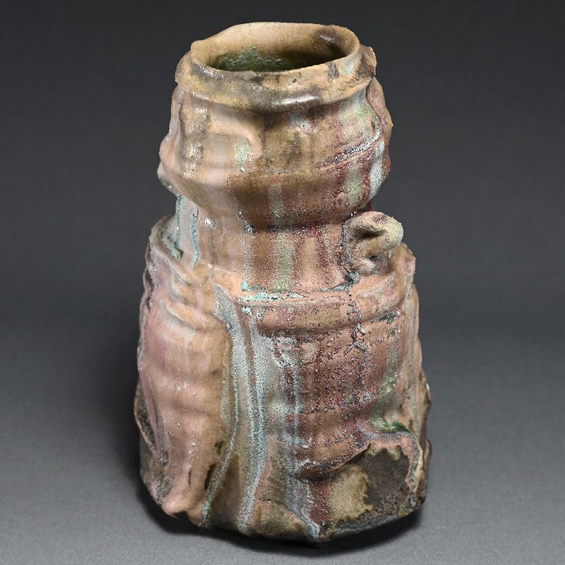 Contemporary Manyosai Vase by Shino Legend Hayashi Shotaro