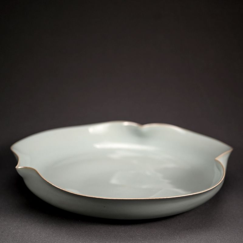 Large Celadon Basin by Legendary Kawase Shinobu