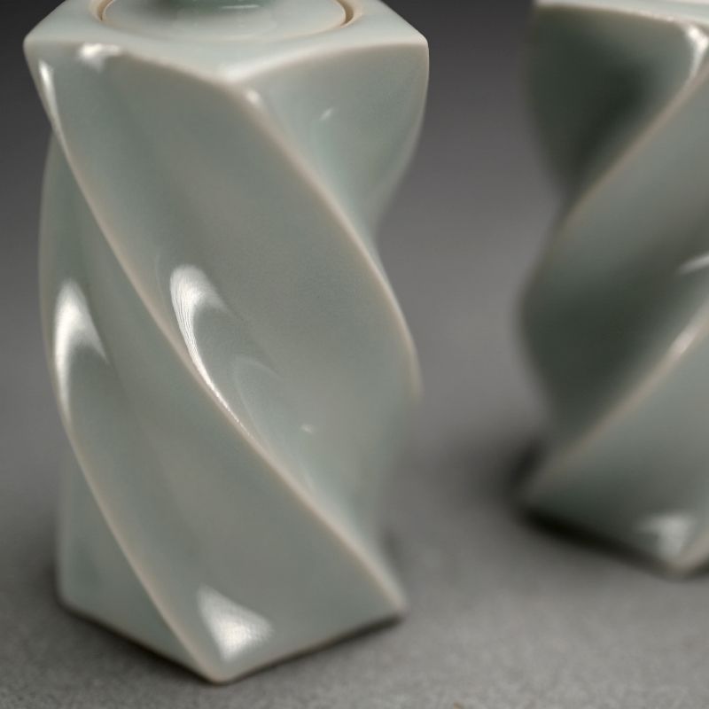 Pair Mentori Covered Bottle Vases by Yagi Akira