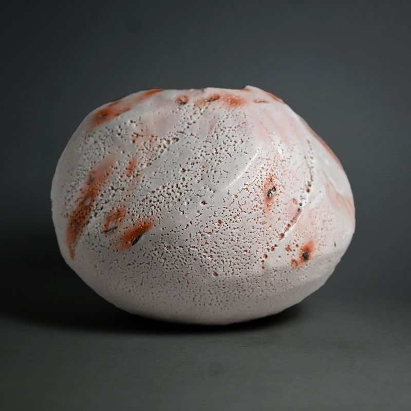 Early Pink Shino Tsubo by Hayashi Shotaro