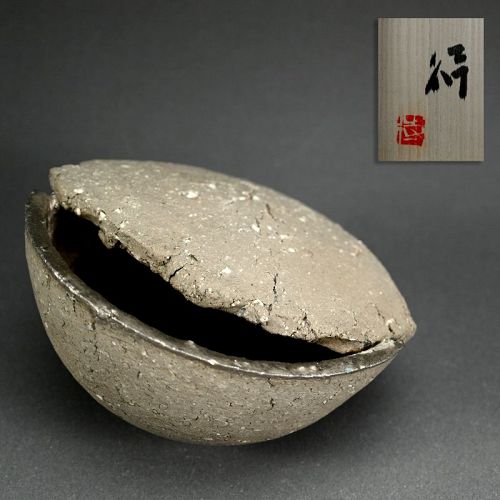 Contemporary Black Clay Vessel by Female Legend Ogawa Machiko