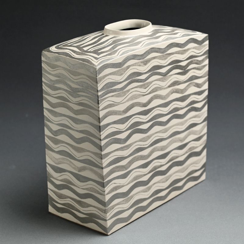 Spectacular Large Wave Vase by Morino Taimei