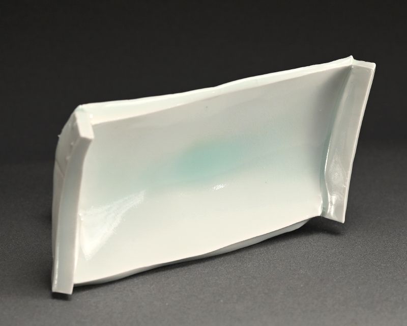 Celadon dish by Kato Tsubusa