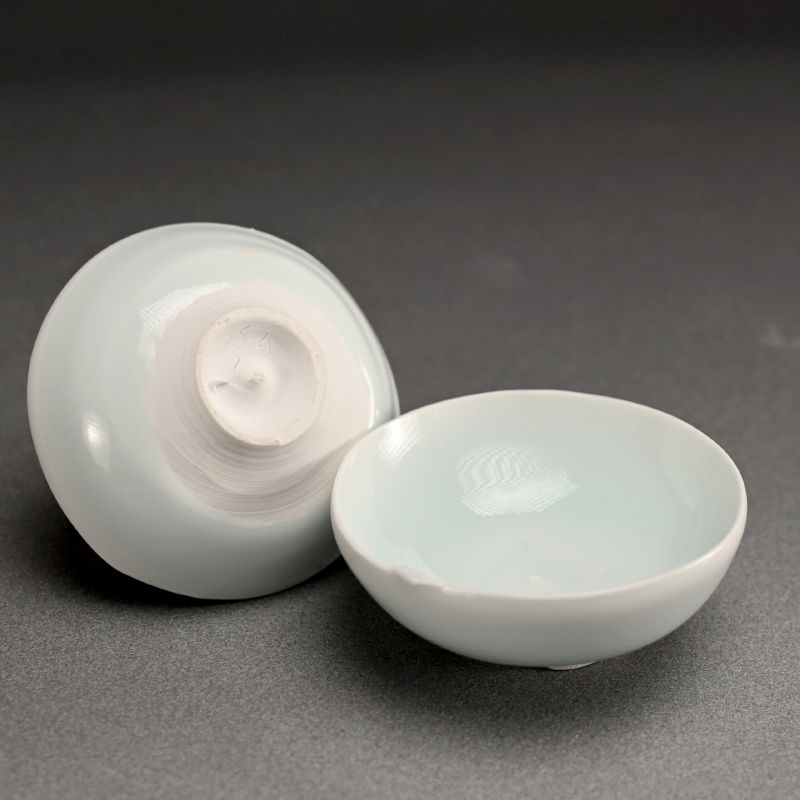 Contemporary Guinomi Porcelain Sake Cup by Kato Tsubusa A