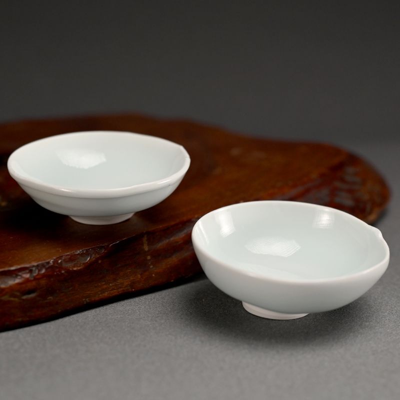 Contemporary Guinomi Porcelain Sake Cup by Kato Tsubusa A