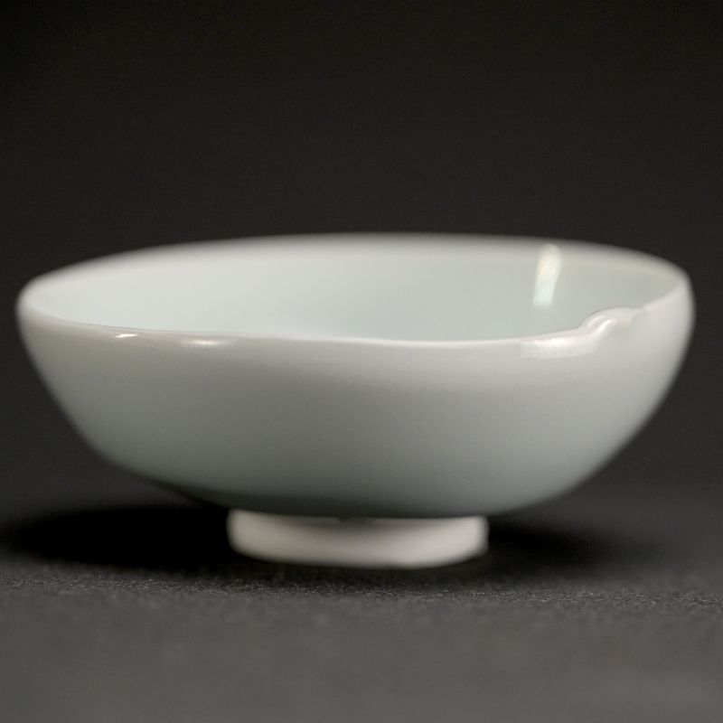 Contemporary Guinomi Porcelain Sake Cup by Kato Tsubusa A