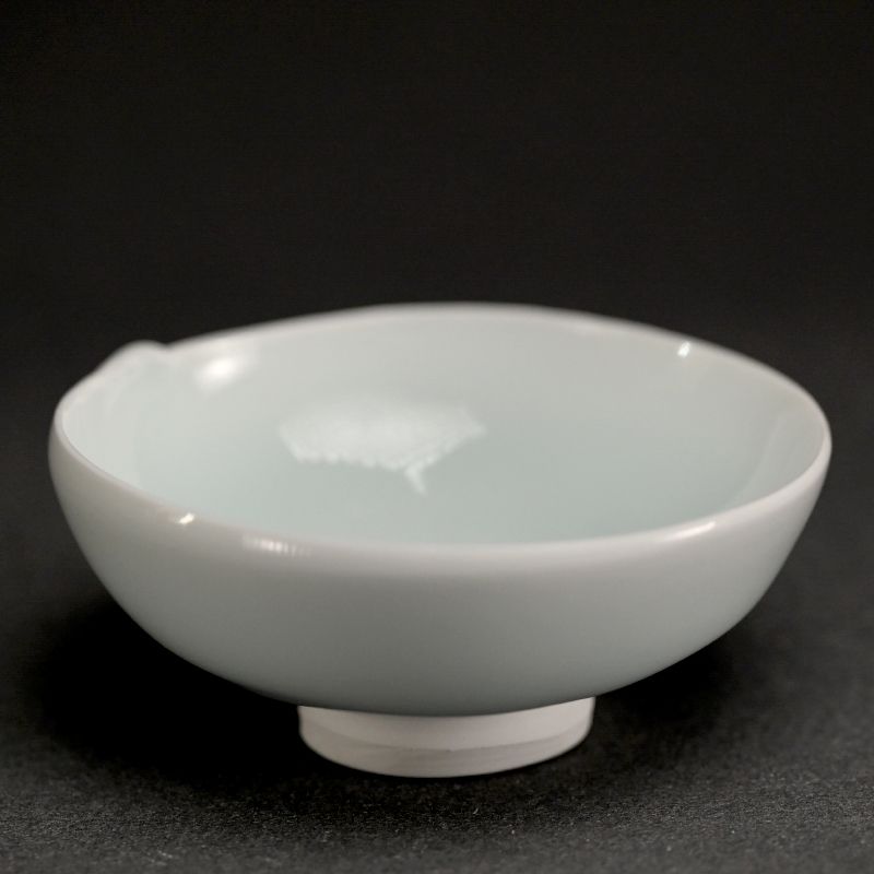 Contemporary Guinomi Porcelain Sake Cup by Kato Tsubusa A