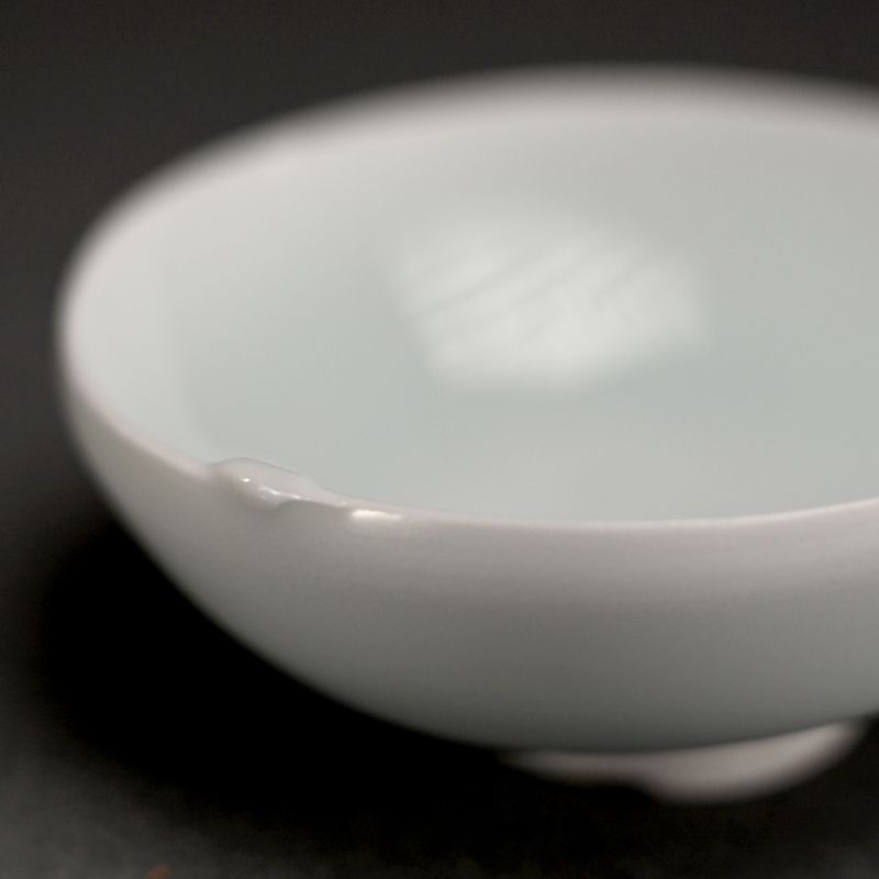 Contemporary Guinomi Porcelain Sake Cup by Kato Tsubusa A