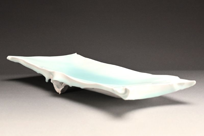 Spectacular Celadon Porcelain Platter by Kato Tsubusa