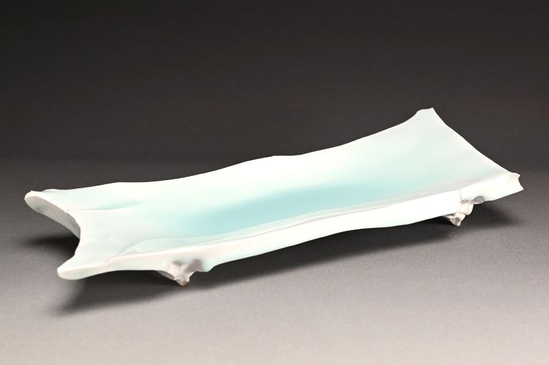 Spectacular Celadon Porcelain Platter by Kato Tsubusa