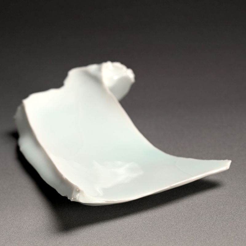 Sharp Porcelain Serving Plate by Kato Tsubusa