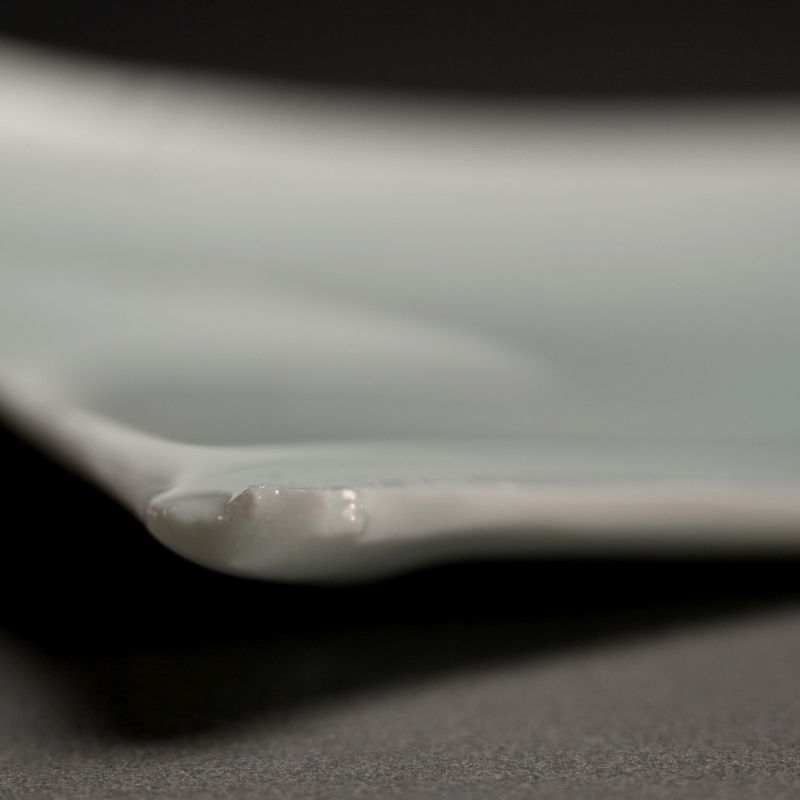 Sharp Porcelain Serving Plate by Kato Tsubusa