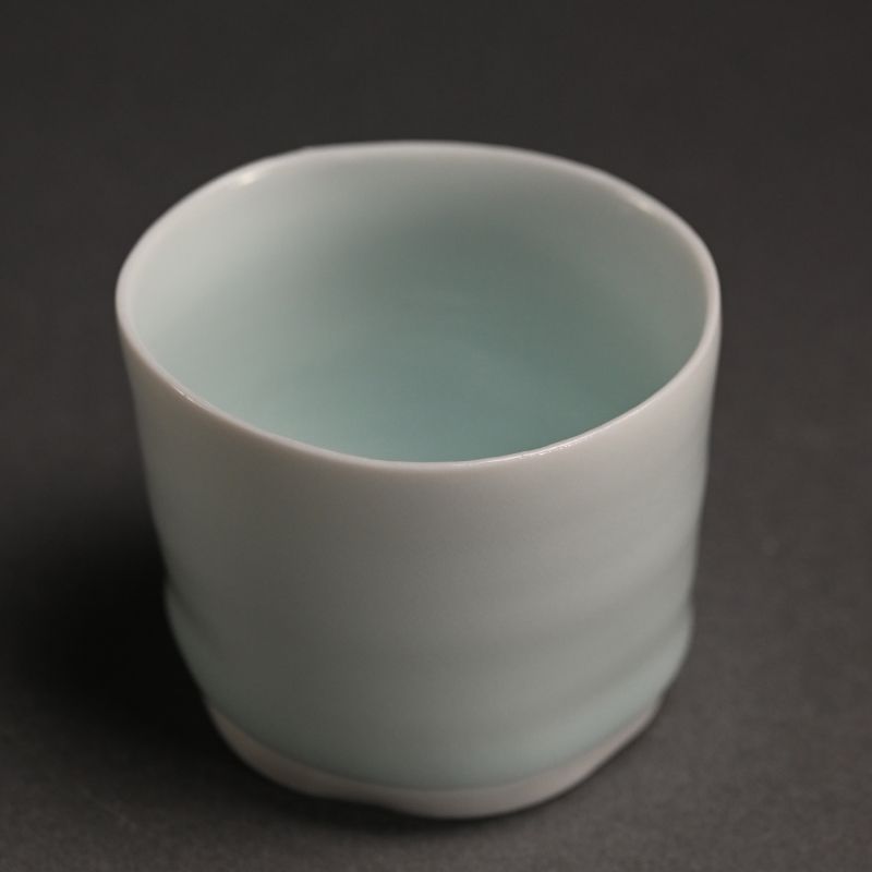 Contemporary Celadon Soba Cup by Kato Tsubusa 加藤 委“青白磁 ちょこ”