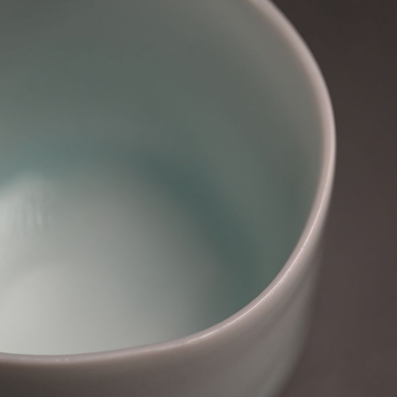 Contemporary Celadon Soba Cup by Kato Tsubusa 加藤 委“青白磁 ちょこ”