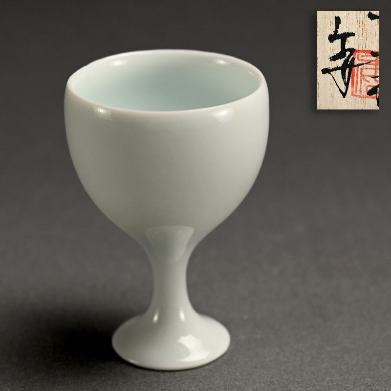 Exquisite Bajohai Porcelain Sake Cup by Kato Tsubusa