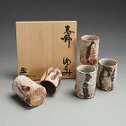 Set of 5 Shino Yunomi by Legendary Suzuki Goro