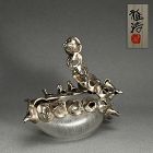 Sasaki Masahiro Blown Glass and White Gold Vase