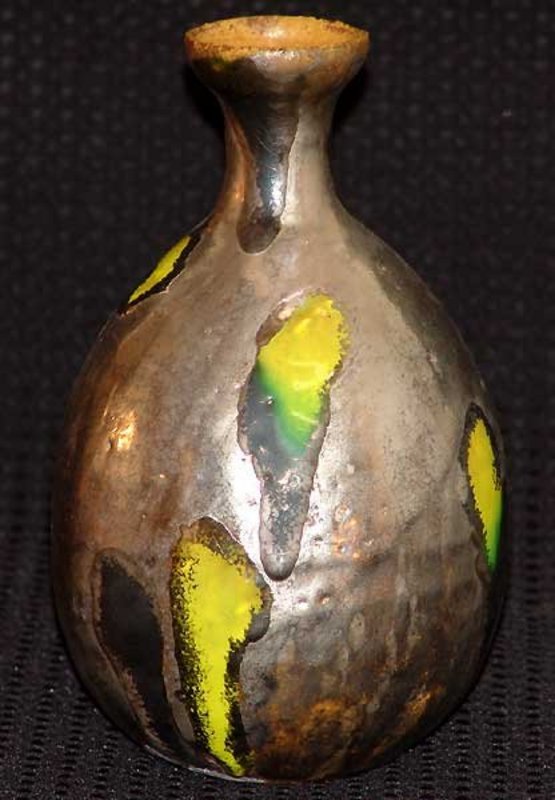 Silver Glazed Vase by Kozuru Gen