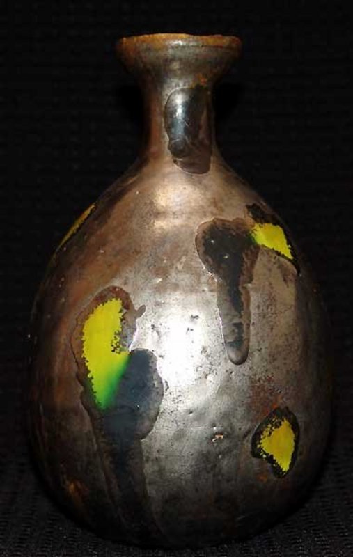 Silver Glazed Vase by Kozuru Gen