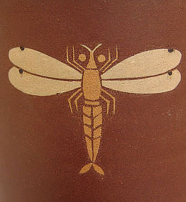 Vase with Inlayed Dragonflies by Imai Masayuki