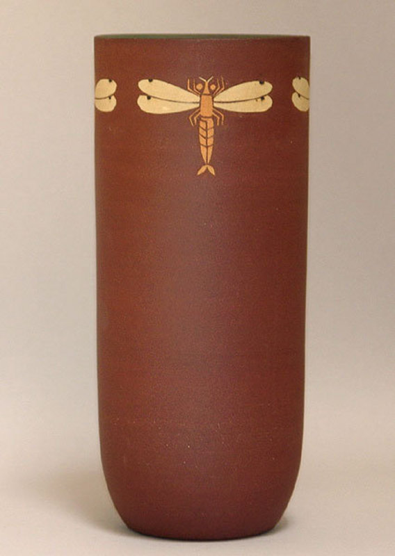 Vase with Inlayed Dragonflies by Imai Masayuki