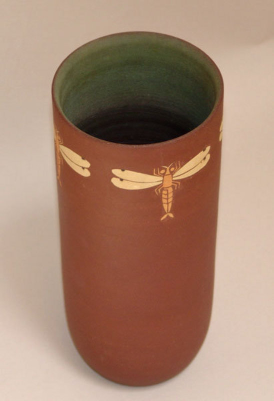 Vase with Inlayed Dragonflies by Imai Masayuki