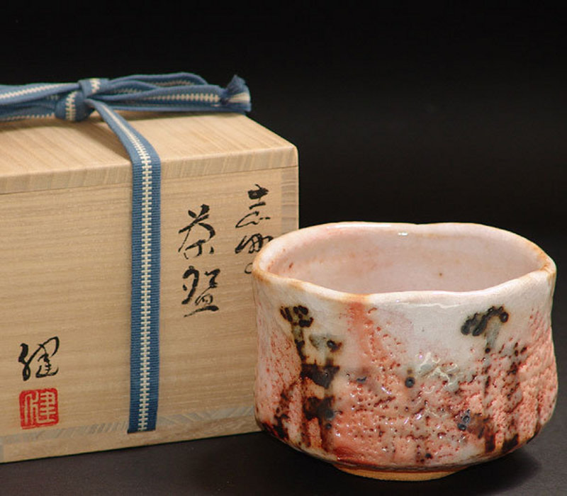 Modern Shino Chawan by Kato Takeshi