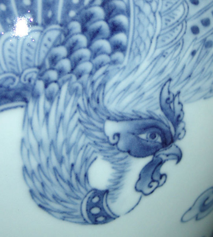 Large Sometsuke Porcelain Vase by Nakamoto Chikuzan