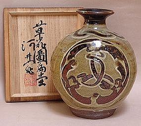 Magnificent Vase with box by KANJIRO KAWAI