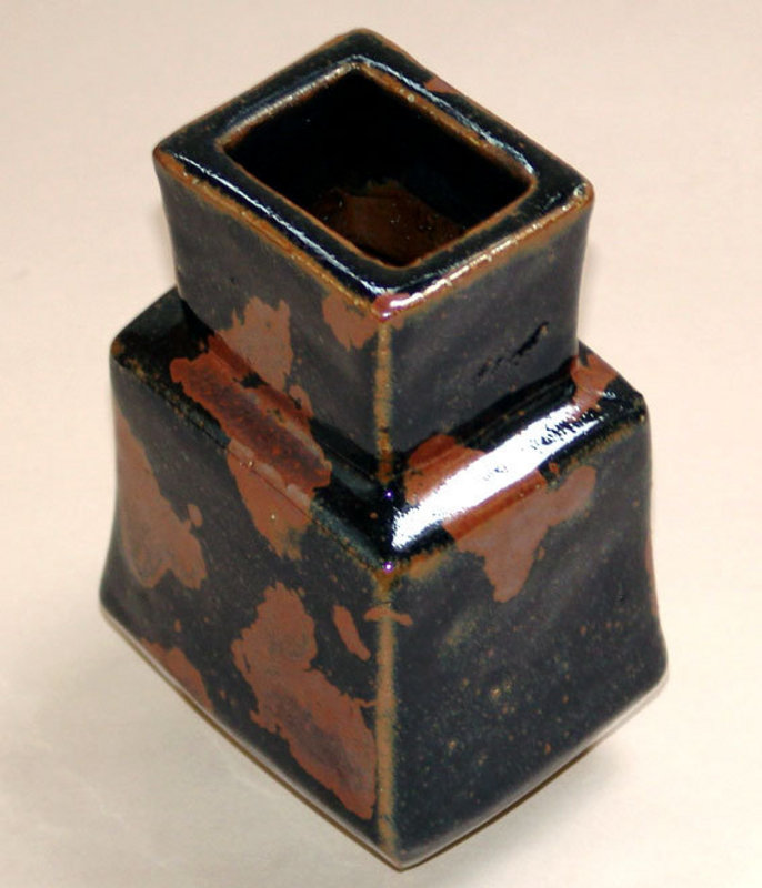 Dynamic Black Splashed Vase by Kanjiro Kawai