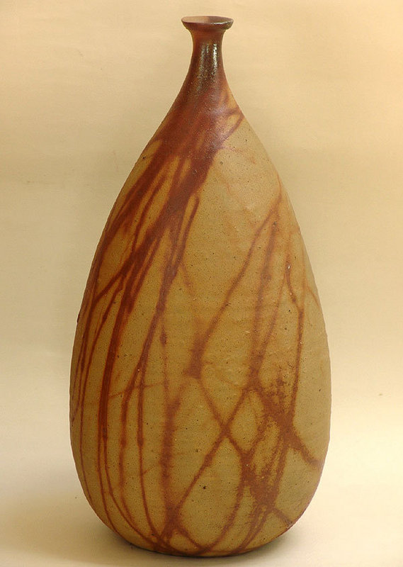 Massive Modern Bizen Ceramic Vase by Isezaki Mitsuru