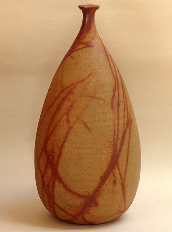 Massive Modern Bizen Ceramic Vase by Isezaki Mitsuru