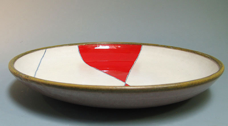 Red Rocet, Modern Pottery Plate by Shimizu Jun